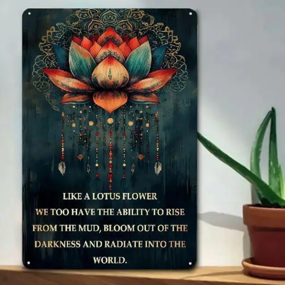 Lotus Flower metal sign